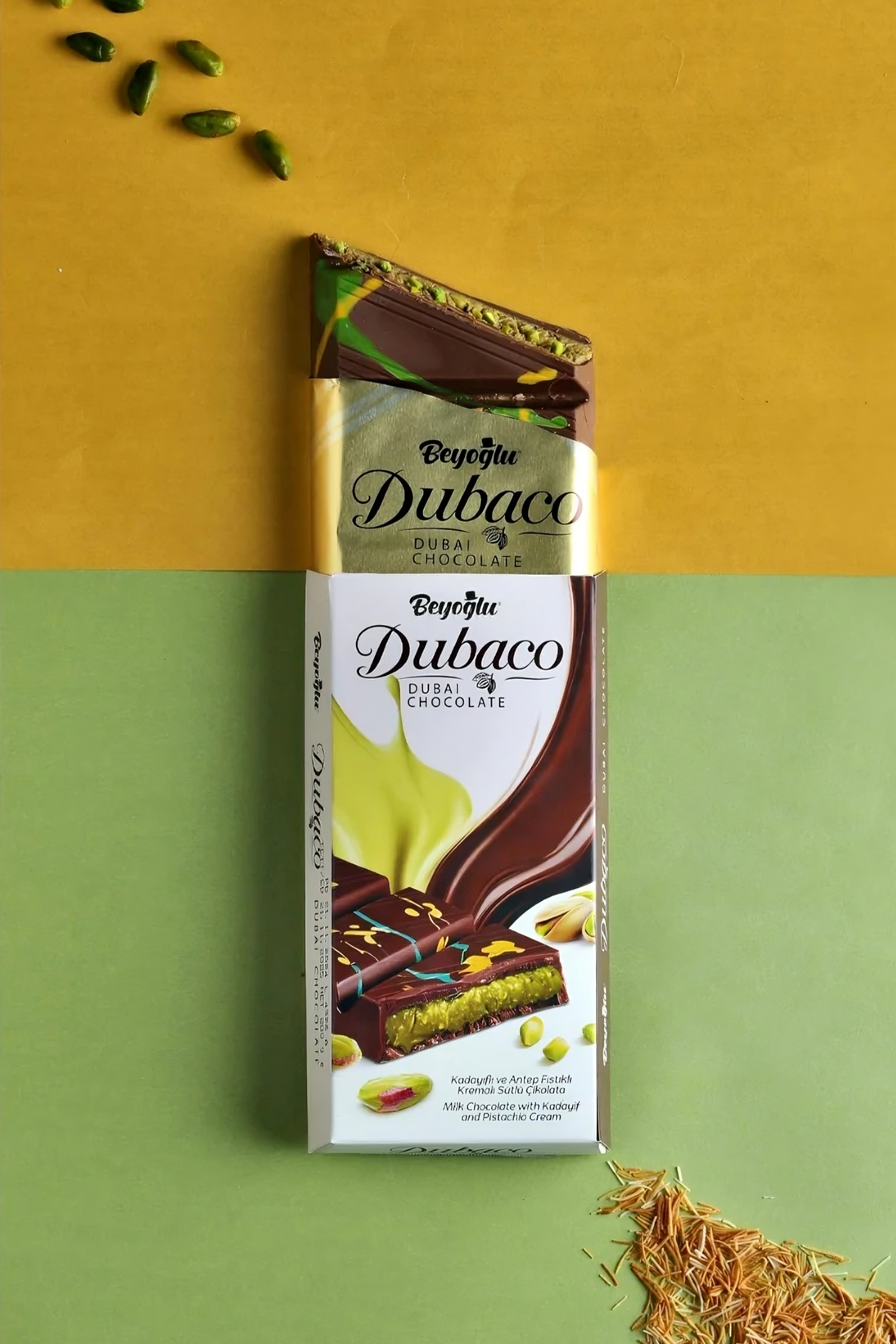 Dubaco Signature Pistachio Knafeh Chocolate Bar